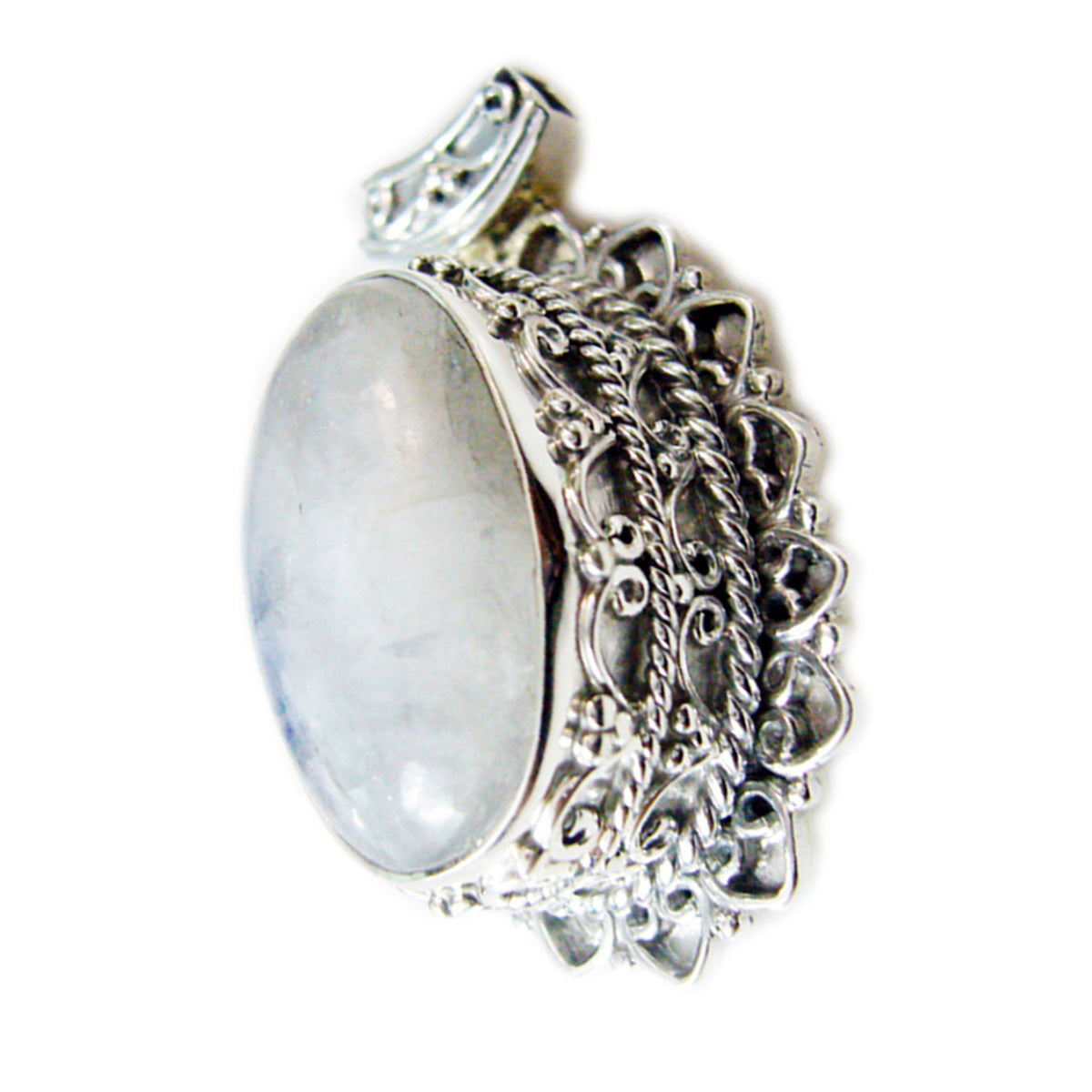 Florencia White Rope-Wire Chunky Pendant