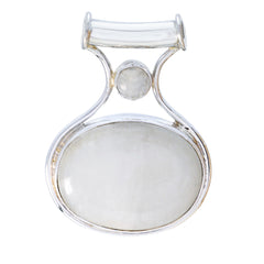 Mila White Eternity Edgy Pendant Rainbow Moonstone White White