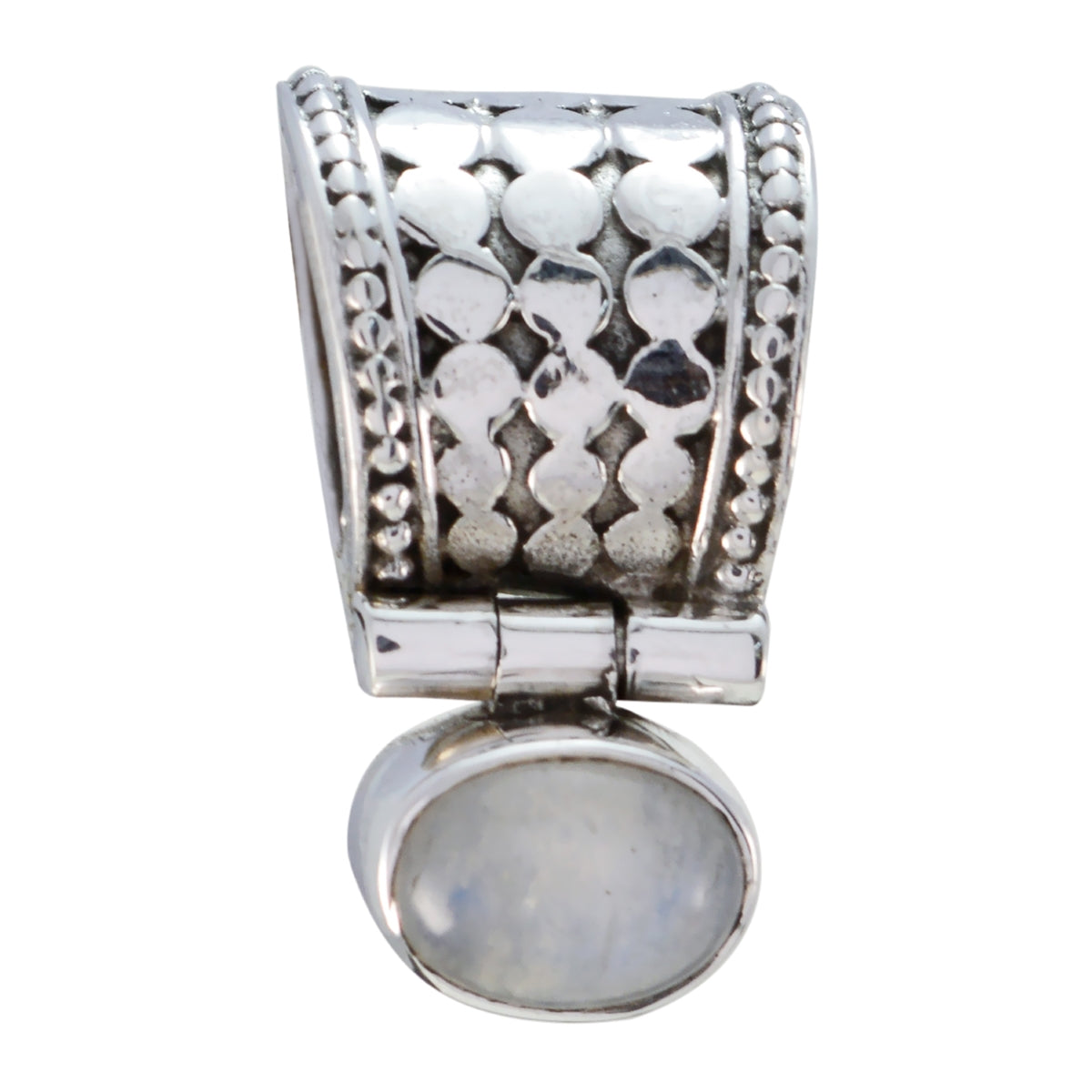 Antonia White Abstract Delicate Pendant Rainbow Moonstone White White