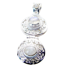 Riley White Retro Statement Pendant