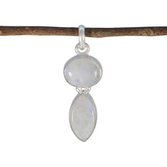 Greta White Trendy Whisper-thin Pendant Rainbow Moonstone White White