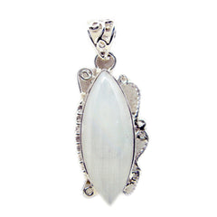 Andrea White Rope-Wire Statement Pendant Rainbow Moonstone White White