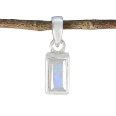 Victoria White Abstract Delicate Pendant Rainbow Moonstone White White