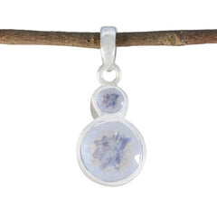 Clara White Graceful Dainty Pendant Rainbow Moonstone White White
