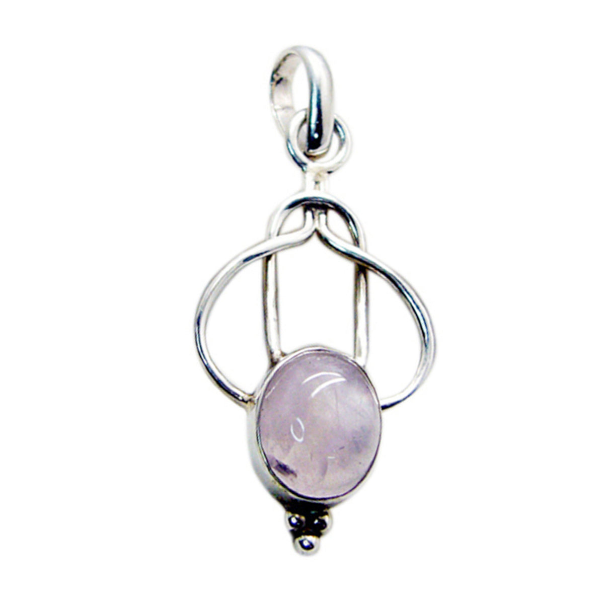 Zoey Pink Rope-Wire Dainty Pendant Rose Quartz Pink Pink