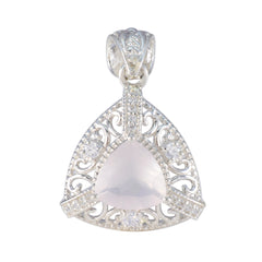 Cecilia Pink Rope-Wire Eye-catching Pendant Rose Quartz Pink Pink