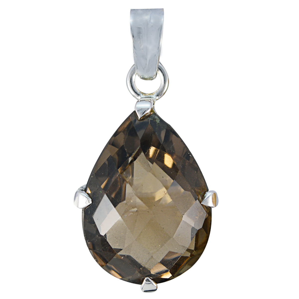 Ava Brown Traditional Chunky Pendant Smoky Quartz Brown Brown