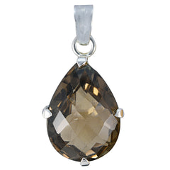 Ava Brown Traditional Chunky Pendant Smoky Quartz Brown Brown