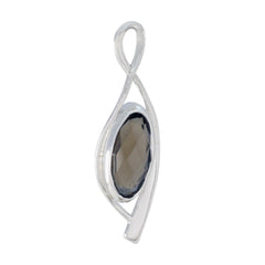 Laura Brown Modern Delicate Pendant Smoky Quartz Brown Brown
