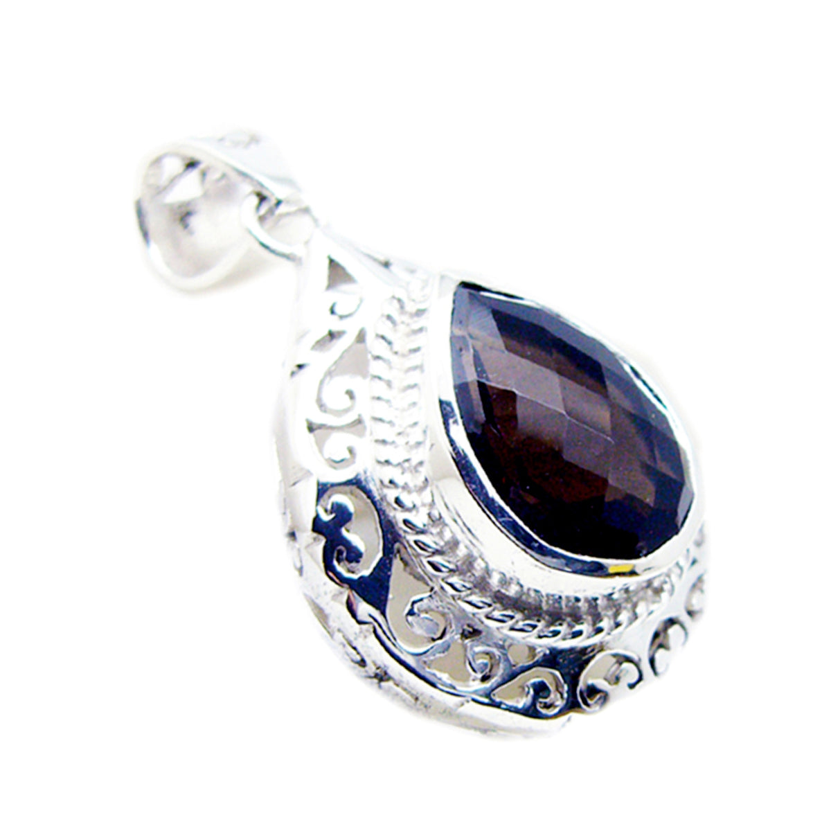 Elena Brown antique Statement Pendant Smoky Quartz Brown Brown