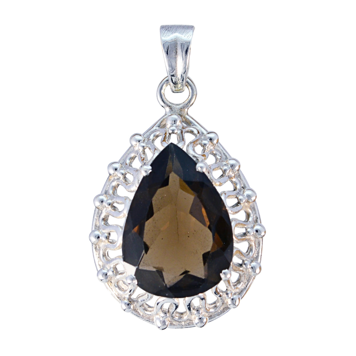 Maya Brown Victorian Chunky Pendant Smoky Quartz Brown Brown