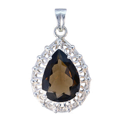 Maya Brown Victorian Chunky Pendant Smoky Quartz Brown Brown