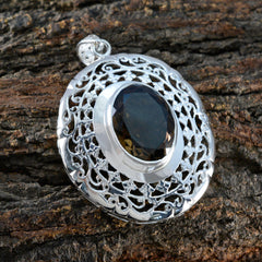 Victoria Brown Art-Deco Statement Pendant Smoky Quartz Brown Brown