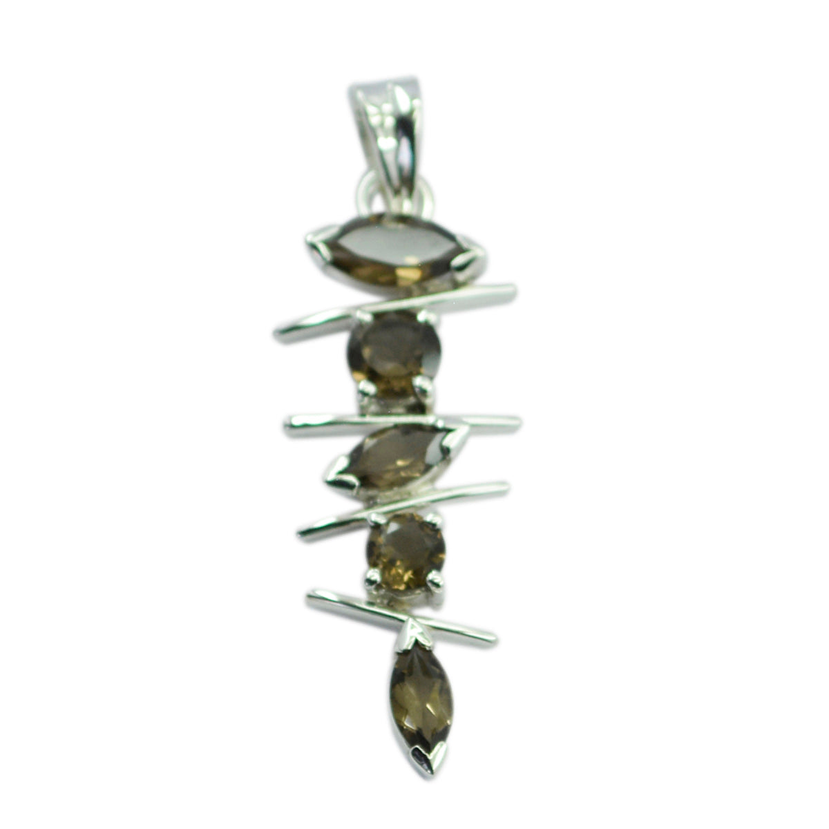 Ivana Brown Feminine Tiny Pendant Smoky Quartz Brown Brown