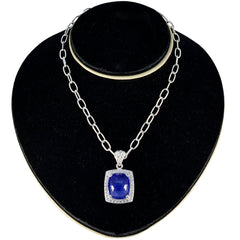 Aria Blue Artisan Chunky Pendant