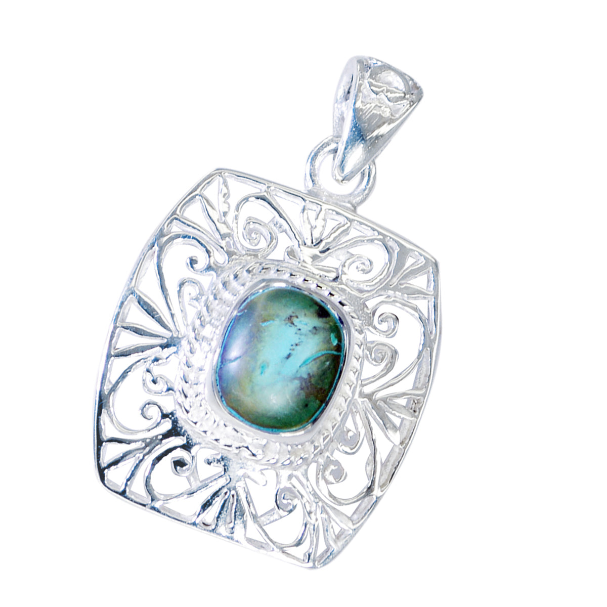 Chloe Turquoise Filigree Statement Pendant