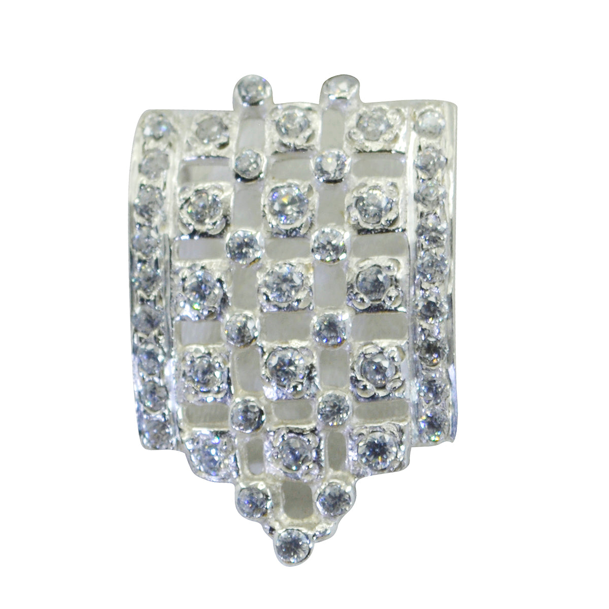 Stella White Graceful Statement Pendant White CZ White White