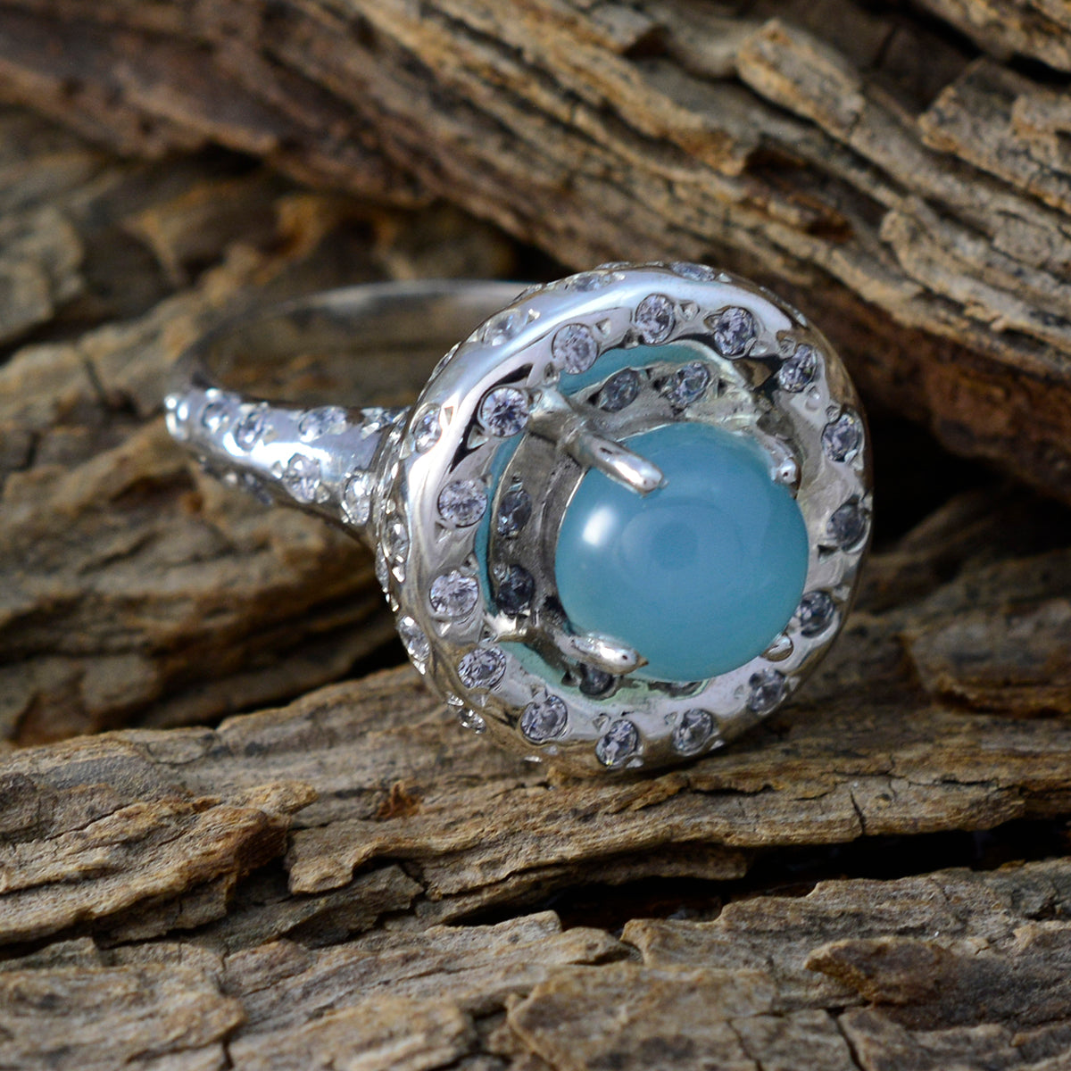 Lucia Abstract Aqua multiple Ring