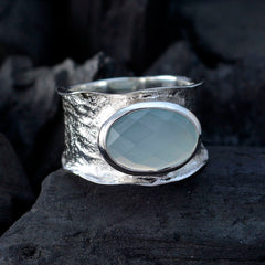 Alina Oversized Aqua Solitaire Band