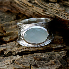 Alina Oversized Aqua Solitaire Band