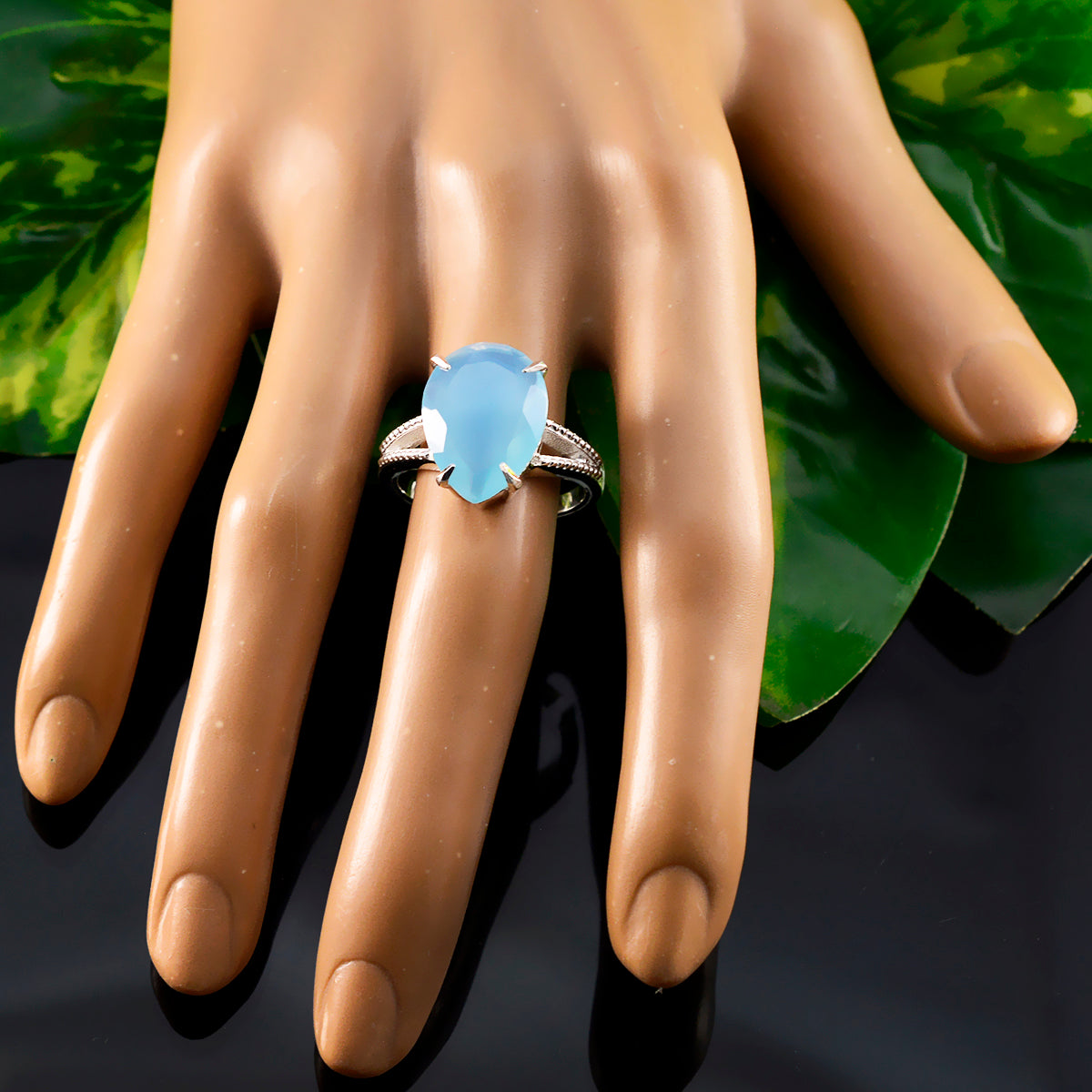 Sofia Romantic Aqua Solitaire Ring