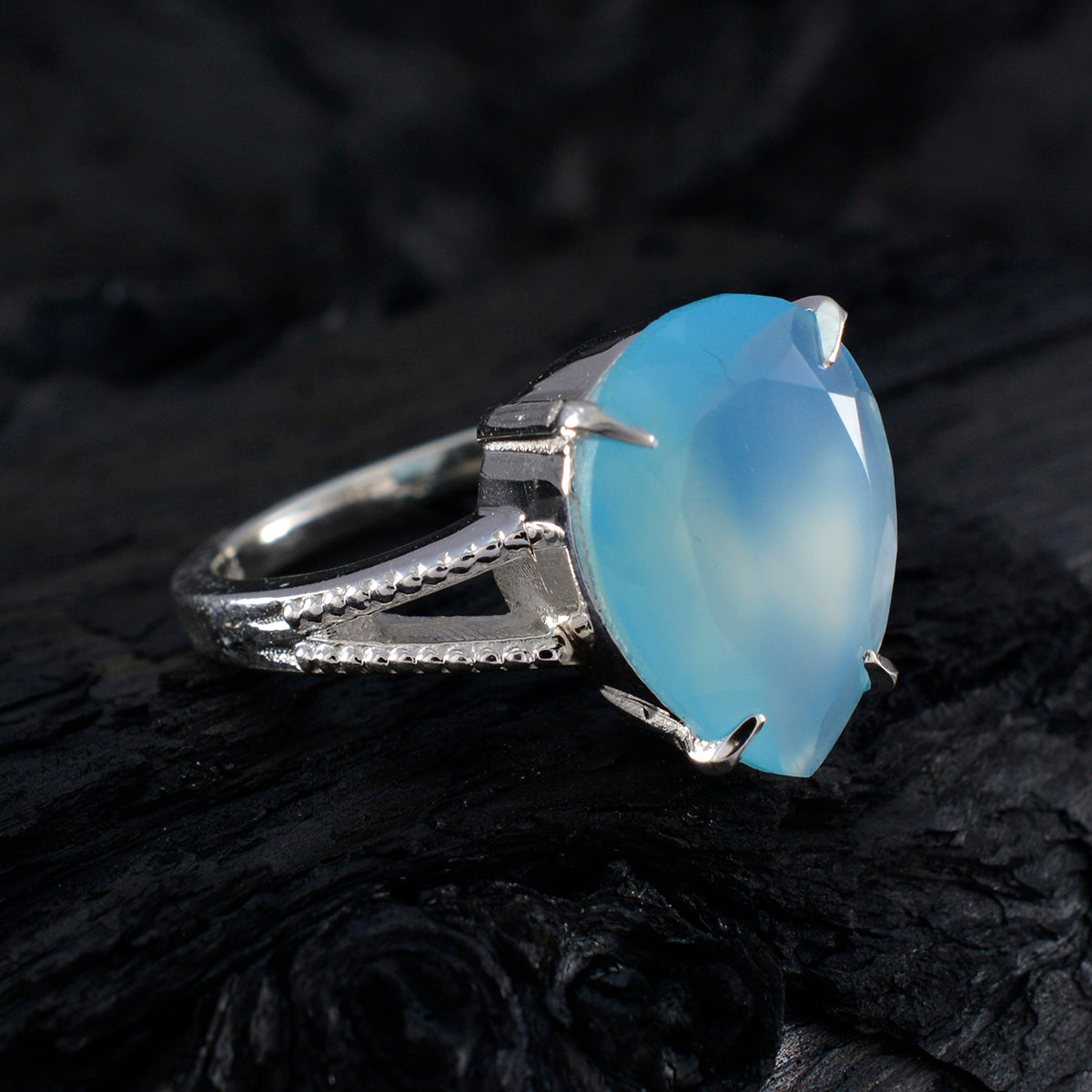 Sofia Romantic Aqua Solitaire Ring