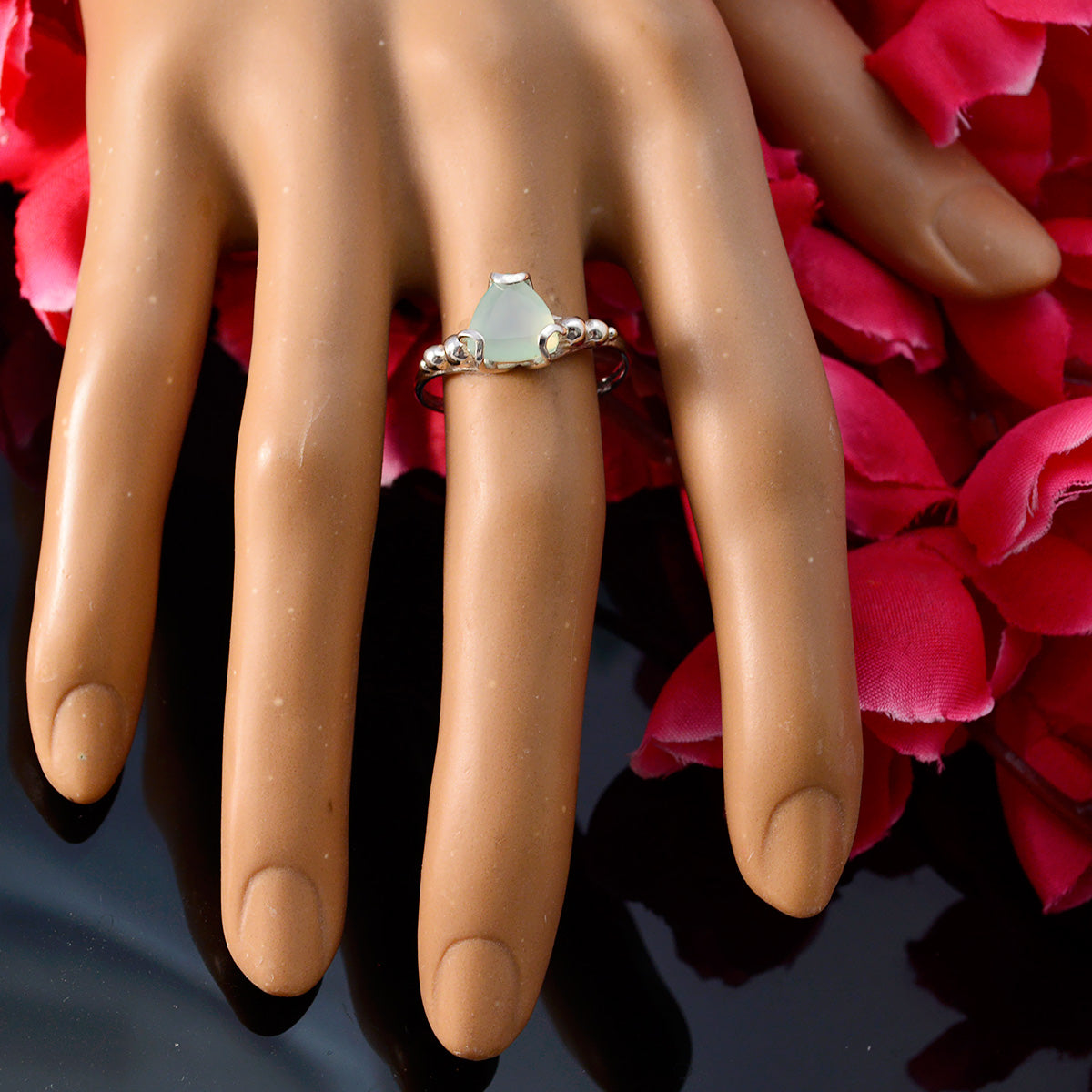 Eliza Rope-Wire Aqua Solitaire Ring