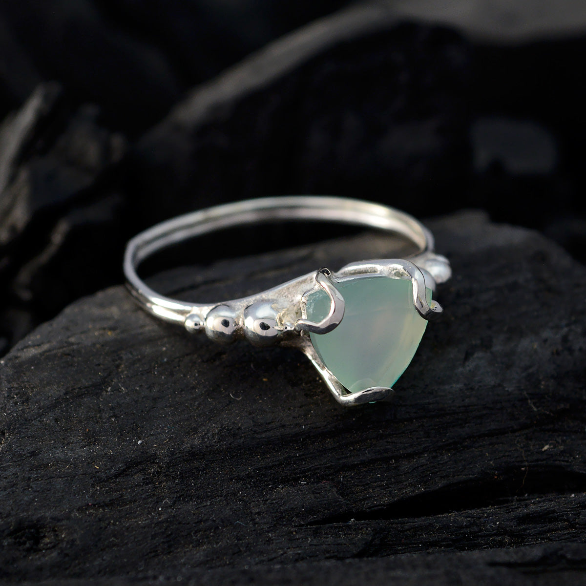 Eliza Rope-Wire Aqua Solitaire Ring