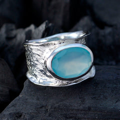 Amelia Oversized Aqua Solitaire Band