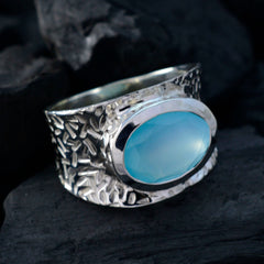 Layla engravings Aqua Solitaire Ring