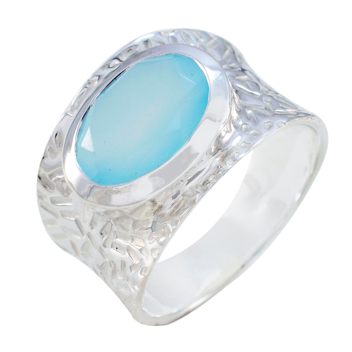 Layla engravings Aqua Solitaire Ring