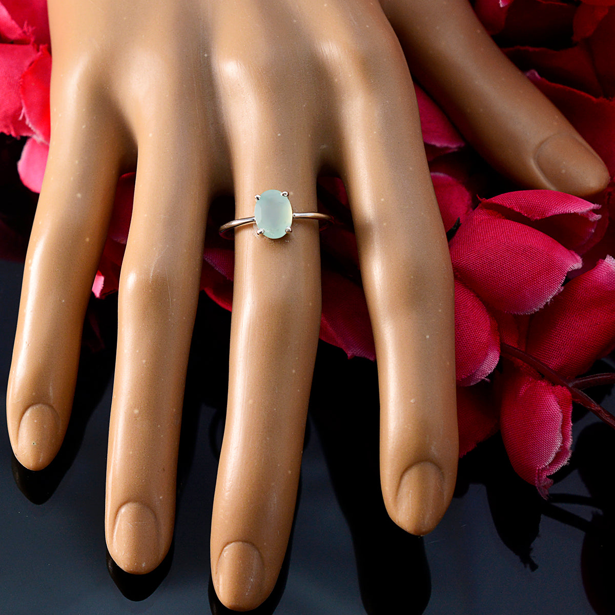 Riya Sophisticated Aqua Solitaire Ring
