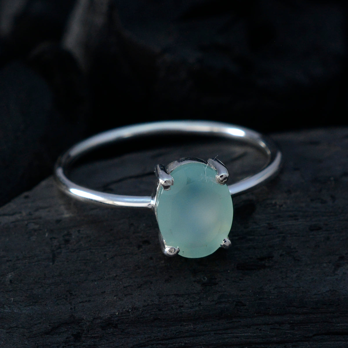 Riya Sophisticated Aqua Solitaire Ring