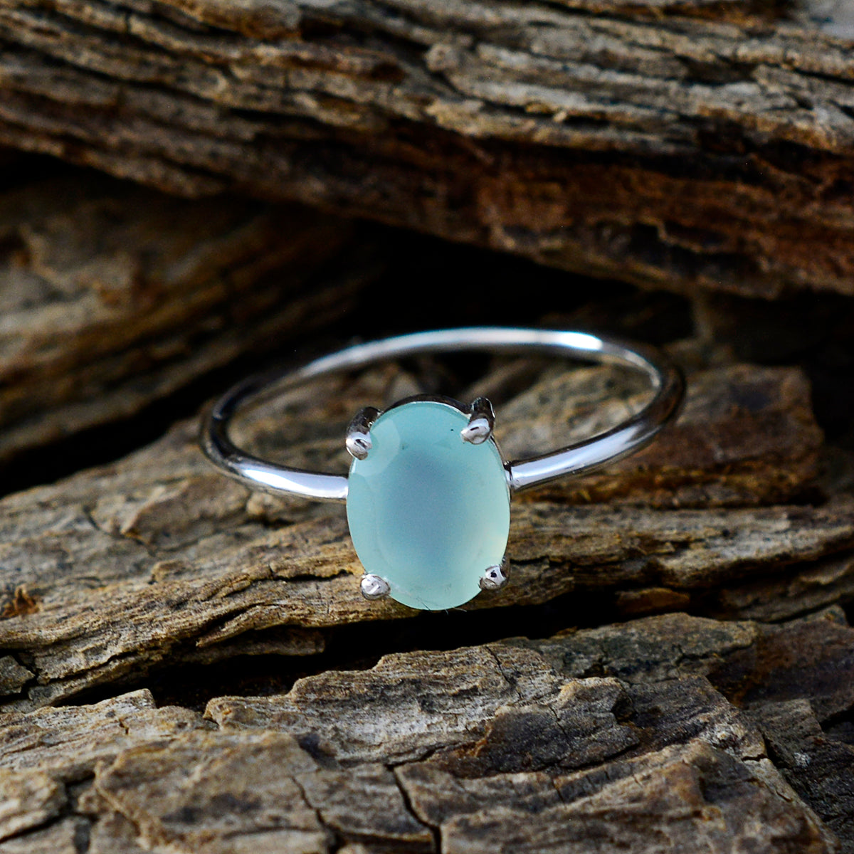 Riya Sophisticated Aqua Solitaire Ring