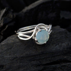 Maya Abstract Aqua Solitaire Ring