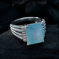 Leah Abstract Aqua Solitaire Ring