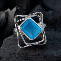 Agustina Signet Aqua Solitaire Ring