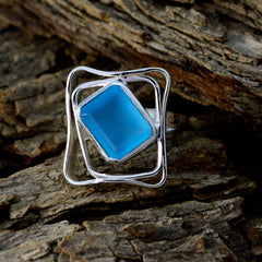 Agustina Signet Aqua Solitaire Ring