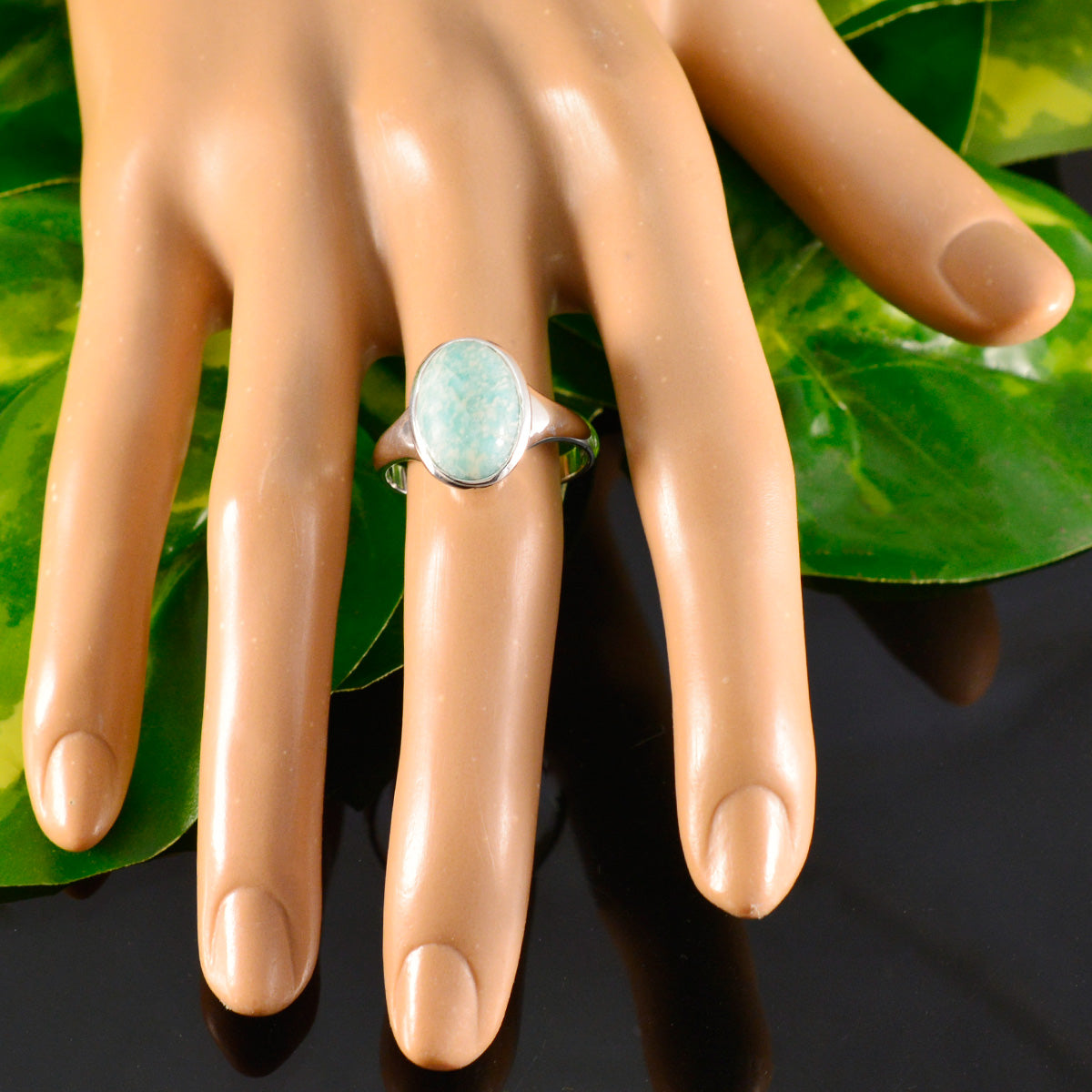 Ananya Contemporary Green Solitaire Ring