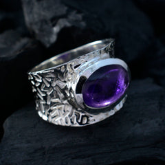 Natcha engravings Purple Solitaire Ring