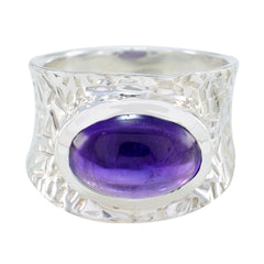Natcha engravings Purple Solitaire Ring Amethyst Purple