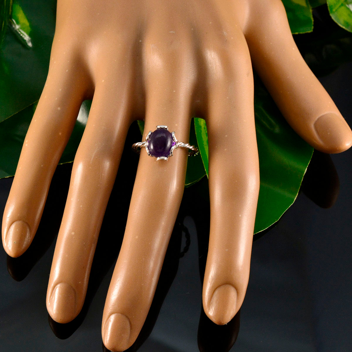 Yan Twist Purple Solitaire Ring