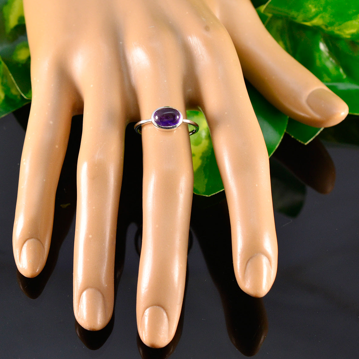 Aisha Graceful Purple Solitaire Ring