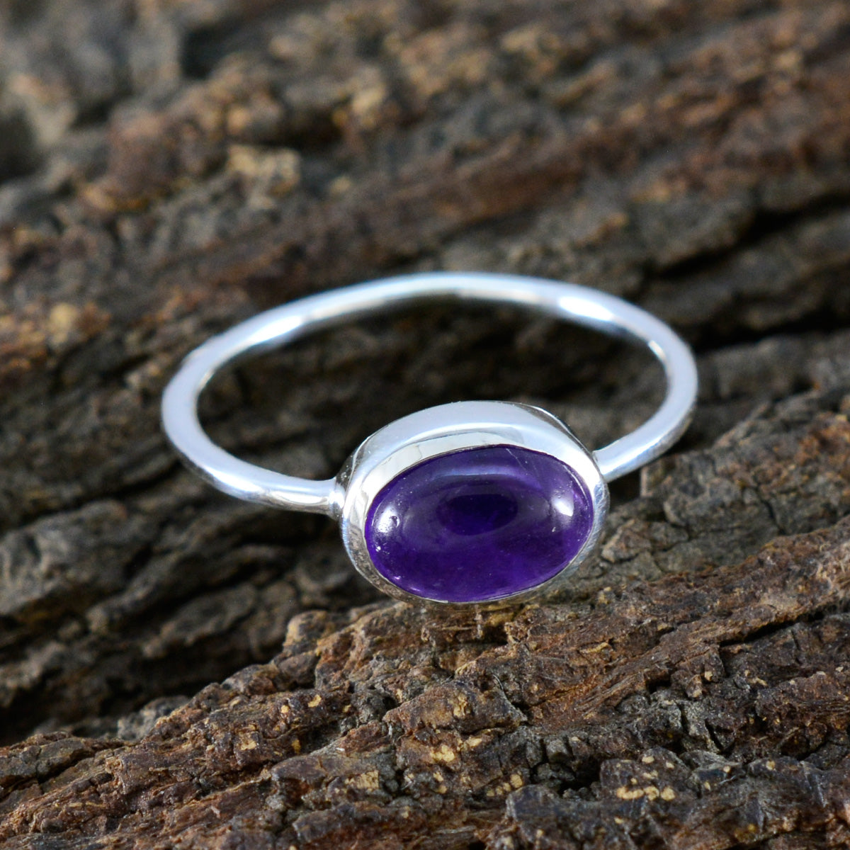 Aisha Graceful Purple Solitaire Ring