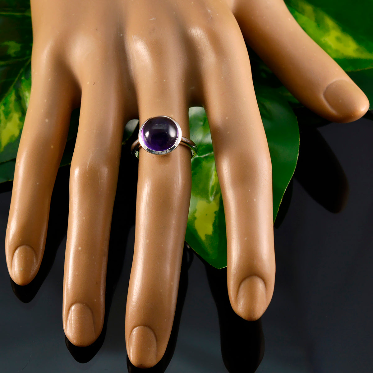 Alina Graceful Purple Solitaire Ring