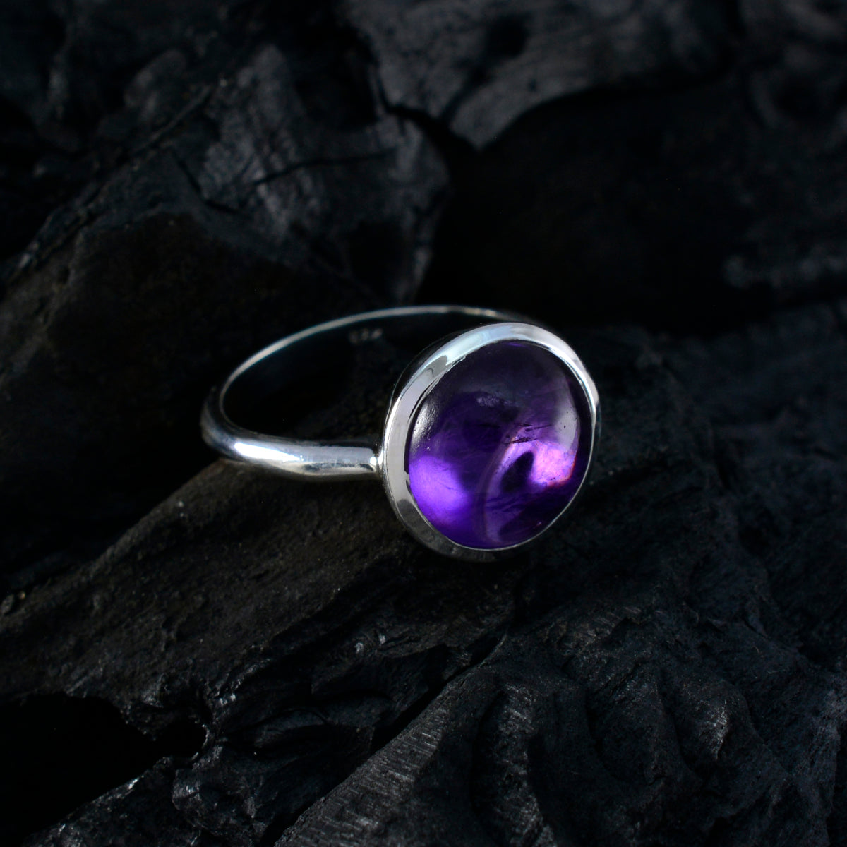 Alina Graceful Purple Solitaire Ring