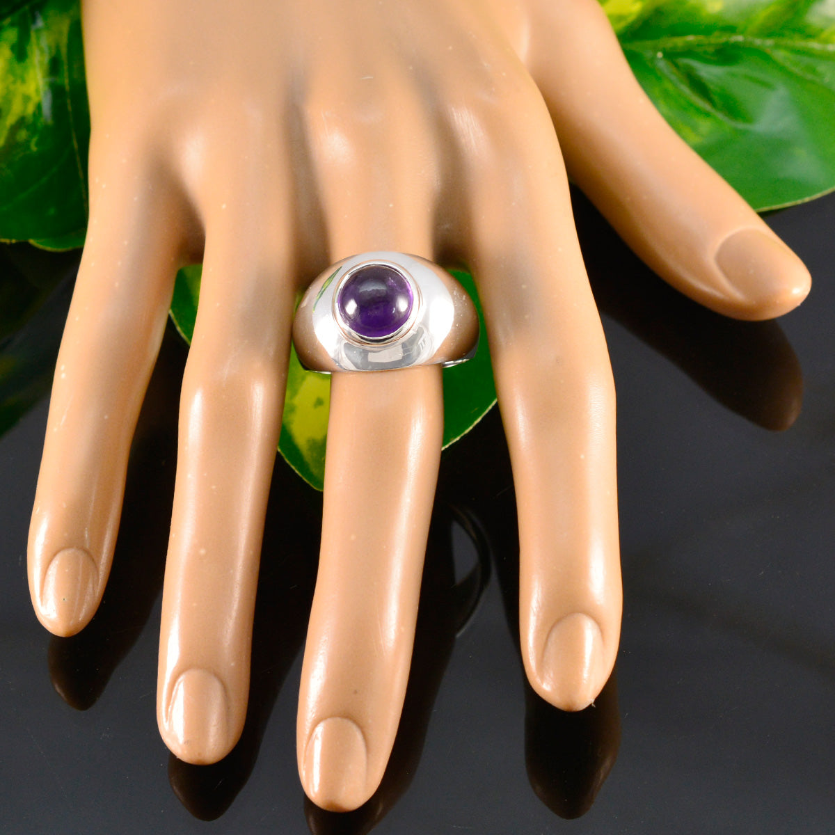 Aisha Contemporary Purple Solitaire Ring