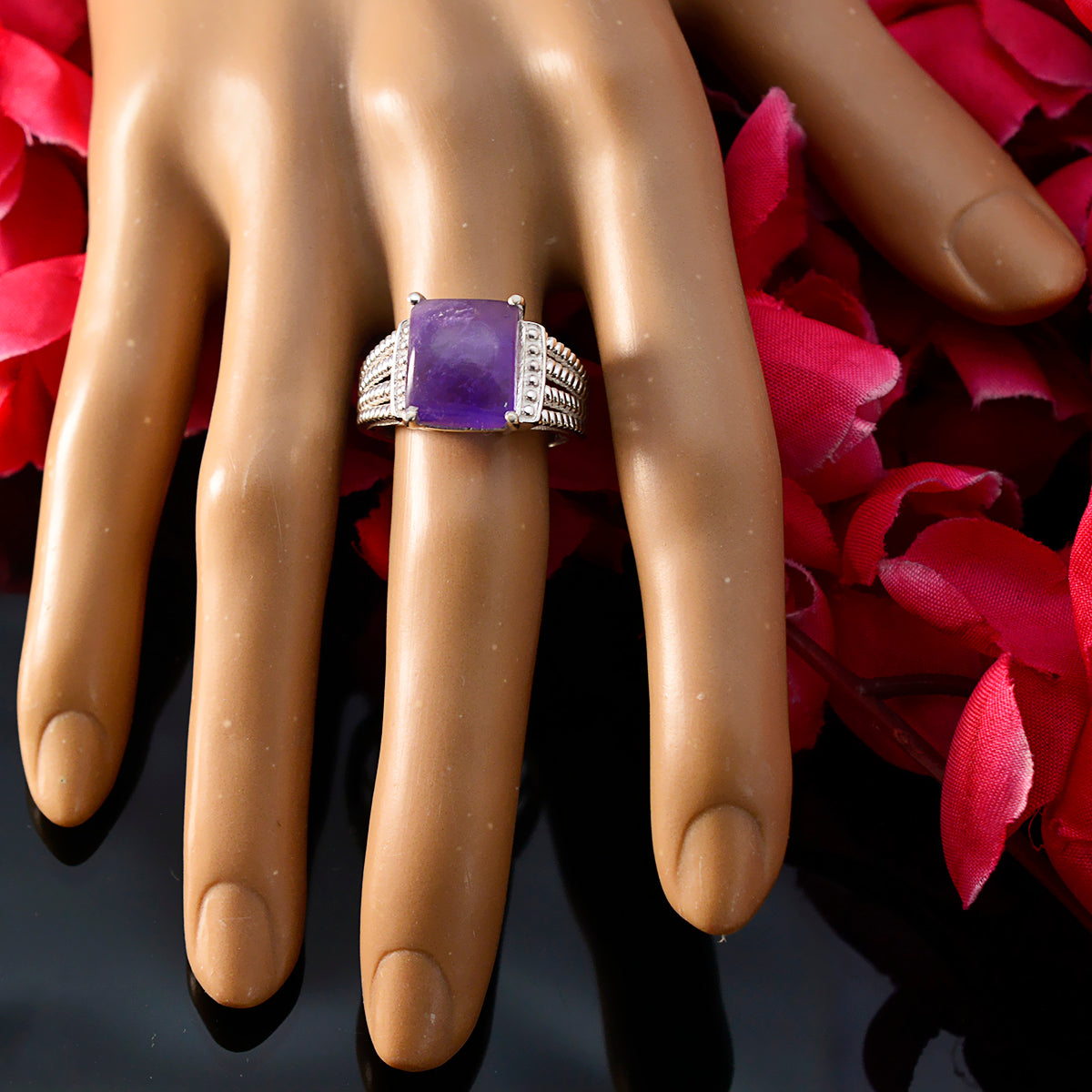 Meera Trendy Purple Solitaire Ring