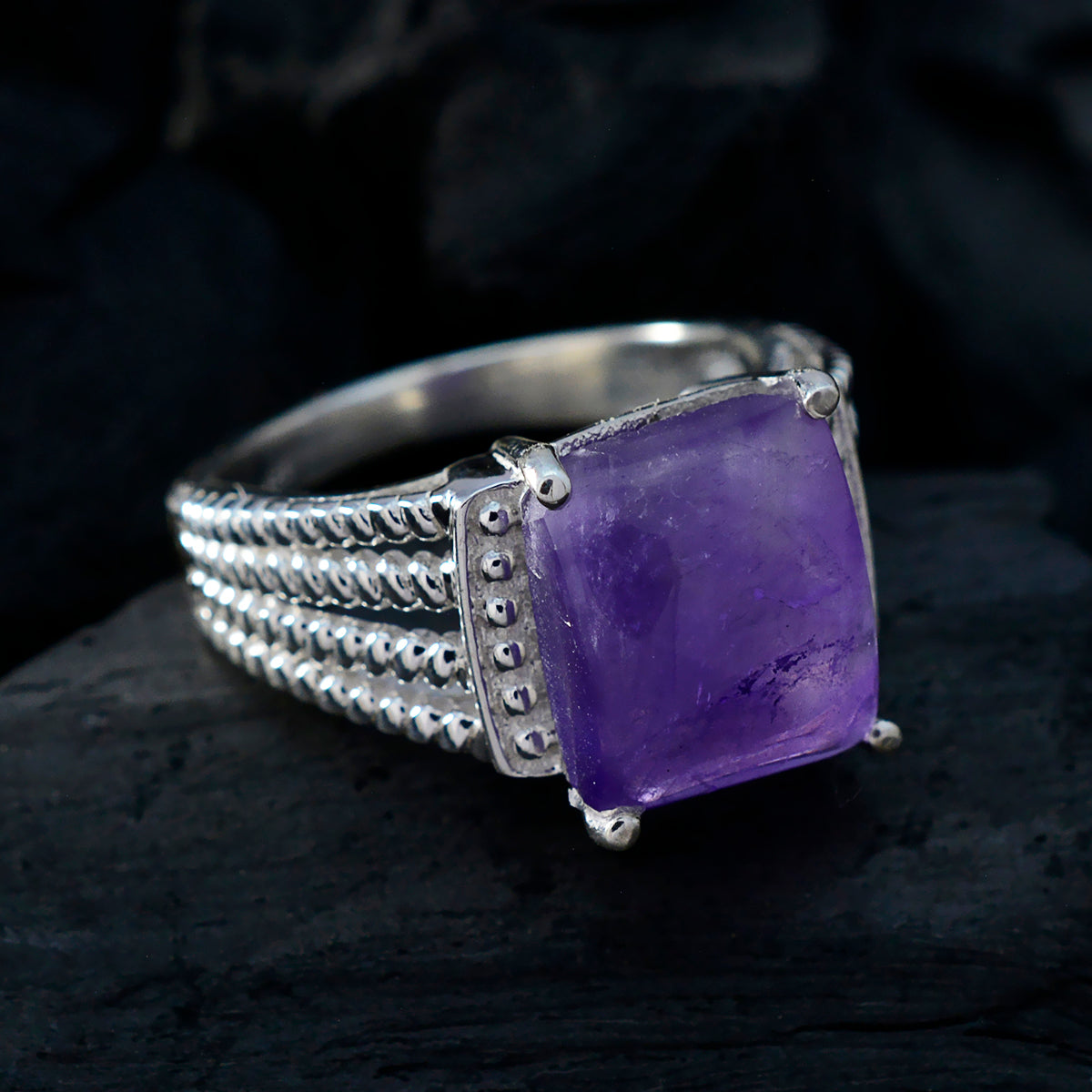 Meera Trendy Purple Solitaire Ring
