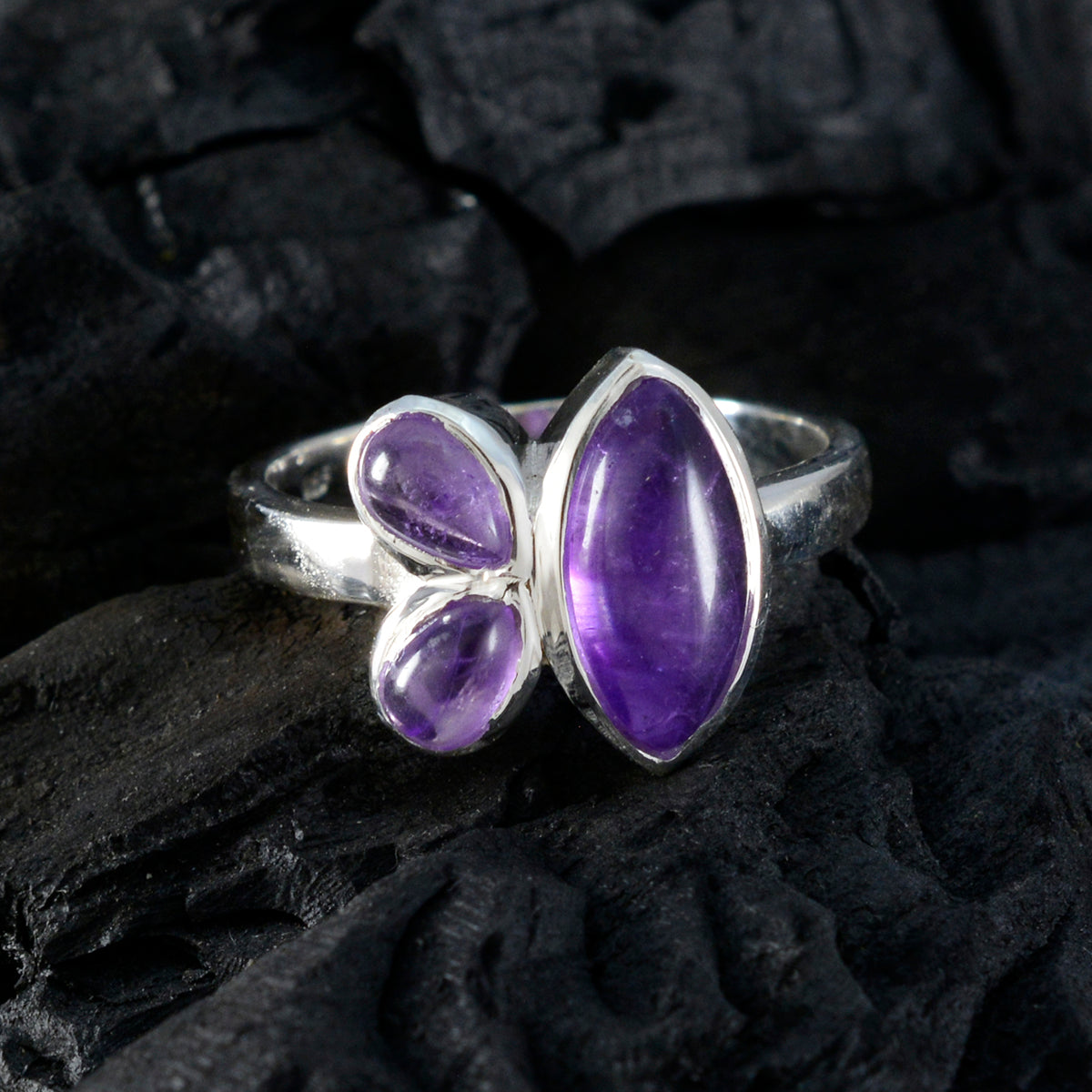 Aisha Boho Purple Trilogy Ring